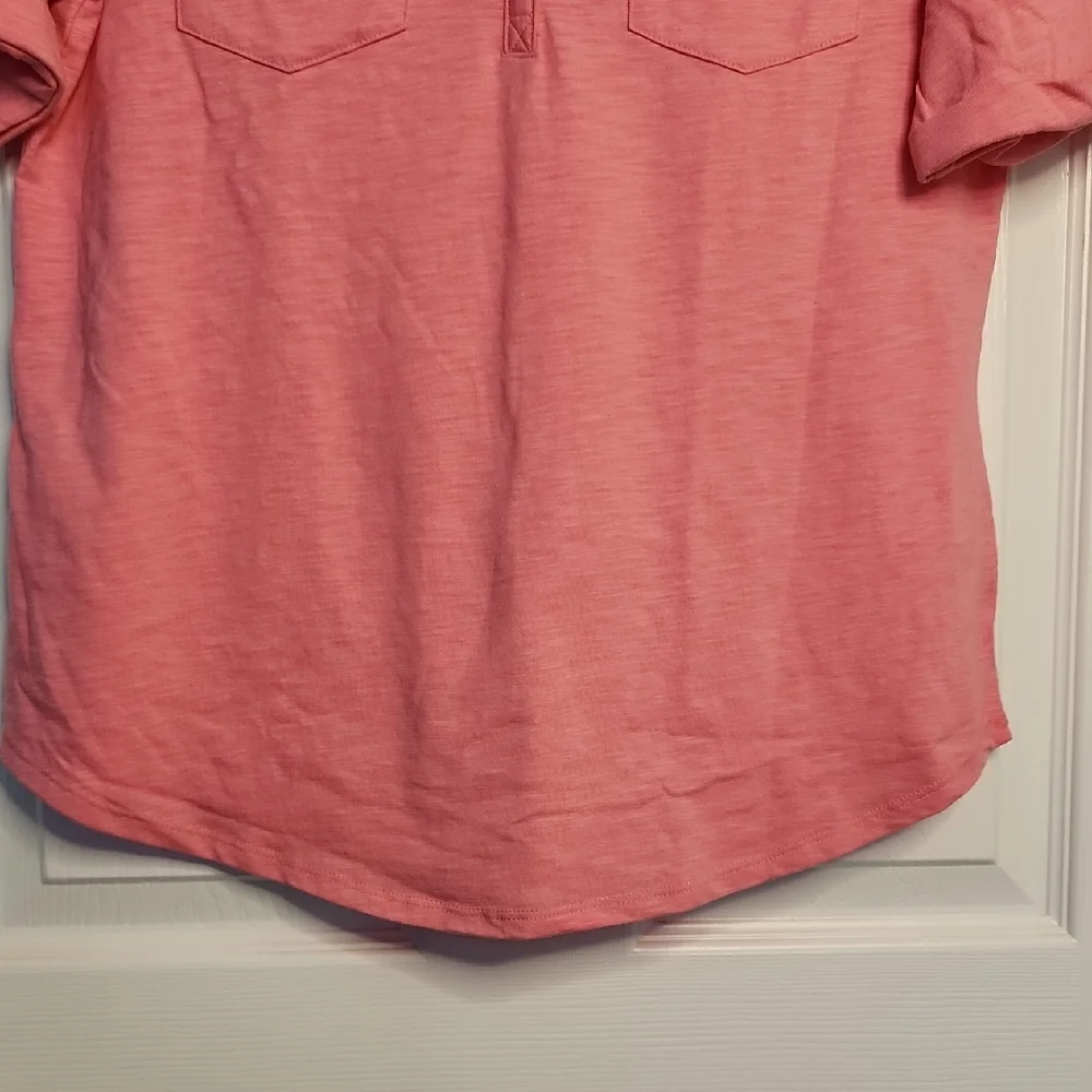 Croft & Barrow Women's Rose Button-Up Blouse - Picture 6 of 10